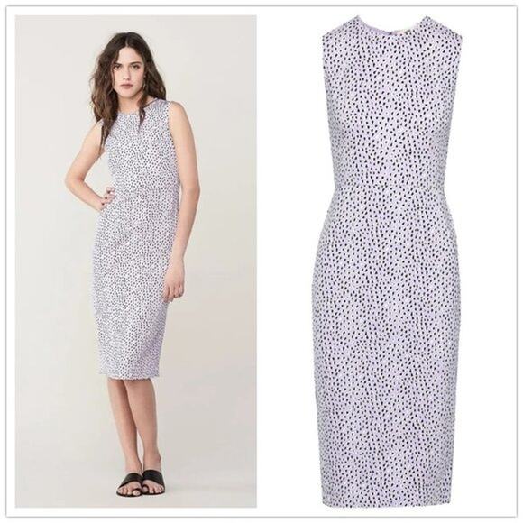 NWT Diane Von Furstenberg Alina Slim Sheath Midi Dress Size 0 - Picture 1 of 2